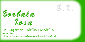 borbala kosa business card